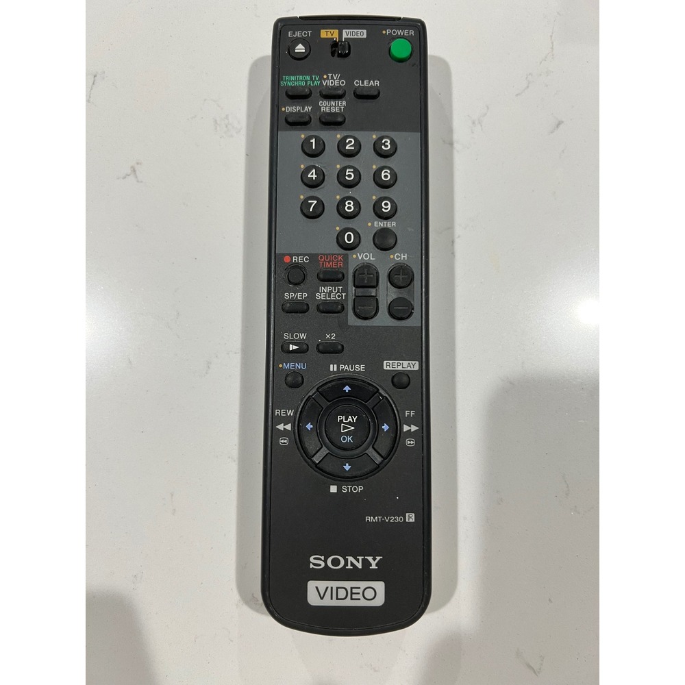 Sony RMT-V230 Remote Control OEM for Trinitron TV Video VCR Black - Tested